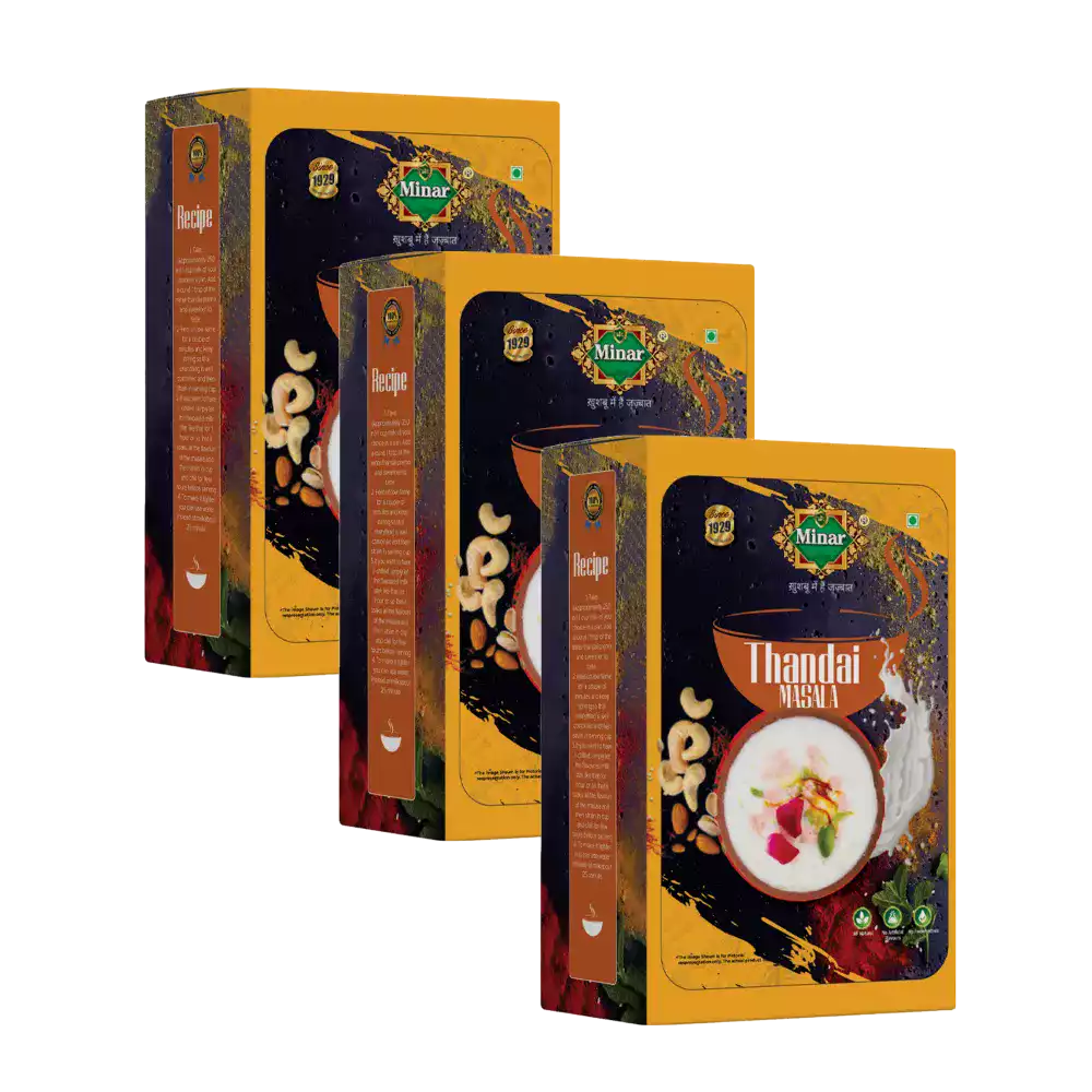Minar 100% Natural Thandai Masala Powder 300g (Pack of 3-100g x 3)
