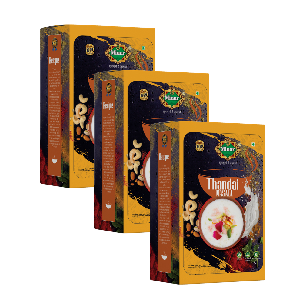 Minar 100% Natural Thandai Masala Powder 300g (Pack of 3-100g x 3)